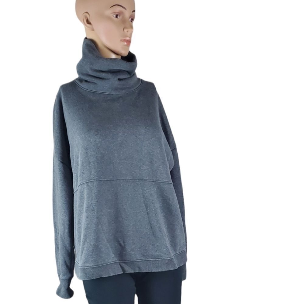Athleta Gray Oversized Funnel Neck Sweatshirt